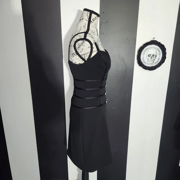 Vintage Buckle Goth Dress - Picture 2 of 5